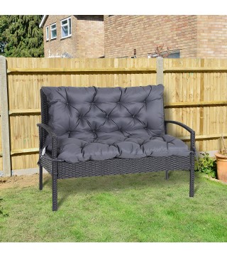 Cojín para Banco de Jardín con Respaldo, 100x98x8 cm, Colchón de Banco de 2 Plazas para Interior y Exterior con Relleno Grueso y