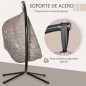 Silla Colgante con Soporte de Acero Sillón Colgante Hamaca con Cesta Plegable y Cojines para Interiores y Exterior Carga 120 kg