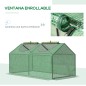 Invernadero de Exterior 120x60x60 cm Invernadero de Jardín con 2 Ventanas Enrollables Cubierta de PE 140g/㎡ y Marco de Acero Imp