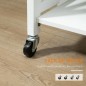 Carrito de Cocina Plegable Carro Auxiliar con Ruedas Carro Verdulero con 2 Estantes para Comedor 60x40x84 cm Blanco