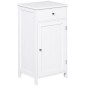 Armario de Baño con 1 Cajón 1 Puerta y Estante Ajustable Interior Mueble Auxiliar de Almacenaje 43x34x77 cm Blanco