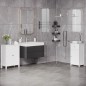Armario de Baño con 1 Cajón 1 Puerta y Estante Ajustable Interior Mueble Auxiliar de Almacenaje 43x34x77 cm Blanco