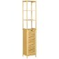 Estantería de Baño de Bambú Armario Alto para Baño con 3 Estantes y 1 Puerta Mueble Columna de Almacenaje 34x30x173 cm Natural Estantería de Baño de Bambú Armario Alto para Baño con 3 Estantes y 1 Puerta Mueble Columna de Almacenaje 34x30x173 cm Natural