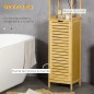 Estantería de Baño de Bambú Armario Alto para Baño con 3 Estantes y 1 Puerta Mueble Columna de Almacenaje 34x30x173 cm Natural