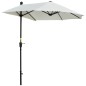 Parasol de Terraza 200x190x240 cm con Manivela Poste de Acero y Base Cruzada Anti-UV para Terraza Balcón Crema