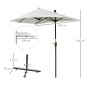 Parasol de Terraza 200x190x240 cm con Manivela Poste de Acero y Base Cruzada Anti-UV para Terraza Balcón Crema