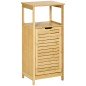 Mueble Auxiliar de Baño de Bambú Armario para Baño con 2 Estantes y 1 Cajón de Tela Extraíble Mueble de Almacenaje para Salón Co