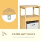Mueble Auxiliar de Baño de Bambú Armario para Baño con 2 Estantes y 1 Cajón de Tela Extraíble Mueble de Almacenaje para Salón Co