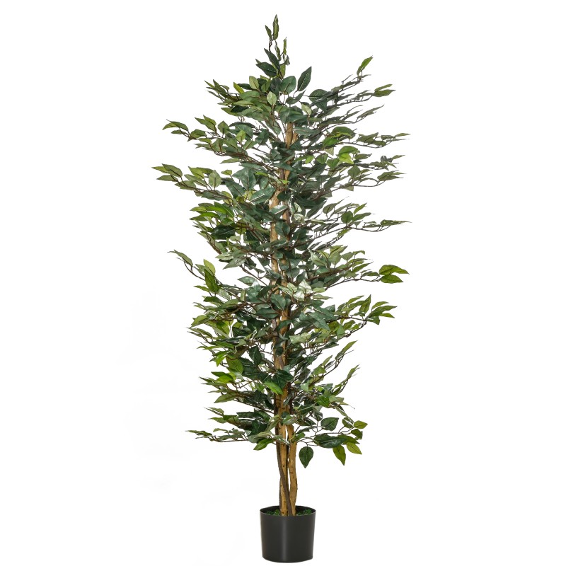 Planta Artificial con Macetas y 1008 Hojas Realistas para Decoración del Hogar Salón Dormitorio Ø60x150 cm Verde