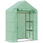 Invernadero de Jardín 141x72x191 cm Vivero Casero con 4 Estantes Puerta Enrollable Cubierta de PE 140g/m² y Marco de Acero para Invernadero de Jardín 141x72x191 cm Vivero Casero con 4 Estantes Puerta Enrollable Cubierta de PE 140g/m² y Marco de Acero para