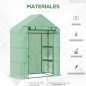 Invernadero de Jardín 141x72x191 cm Vivero Casero con 4 Estantes Puerta Enrollable Cubierta de PE 140g/m² y Marco de Acero para Invernadero de Jardín 141x72x191 cm Vivero Casero con 4 Estantes Puerta Enrollable Cubierta de PE 140g/m² y Marco de Acero para