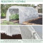 Invernadero de Túnel Invernadero de Jardín 4x3x2 m con Puerta y 8 Ventanas Enrollables para Cultivos Plantas Blanco