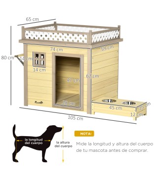 Casa para Perros de Madera