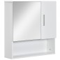Armario de Baño con Espejo Mueble Colgante de Aseo con 2 Puertas y 2 Estantes Ajustables Interiores 54x15,2x55,3 cm Blan