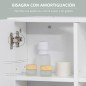 Armario de Baño con Espejo Mueble Colgante de Aseo con 2 Puertas y 2 Estantes Ajustables Interiores 54x15,2x55,3 cm Blanco Armario de Baño con Espejo Mueble Colgante de Aseo con 2 Puertas y 2 Estantes Ajustables Interiores 54x15,2x55,3 cm Blanco