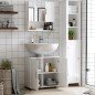 Armario de Baño con Espejo Mueble Colgante de Aseo con 2 Puertas y 2 Estantes Ajustables Interiores 54x15,2x55,3 cm Blanco Armario de Baño con Espejo Mueble Colgante de Aseo con 2 Puertas y 2 Estantes Ajustables Interiores 54x15,2x55,3 cm Blanco