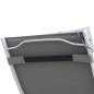 Tumbona Plegable de Jardín con Respaldo Ajustable en 7 Posiciones Cojín Cuerpo Entero y Cabeza 137x63,5x100,5 cm Gris