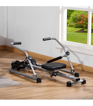 Máquina de Remo Hidráulico Plegable con 3 Niveles de Resistencia Monitor Digital y Pedal Antideslizante para Fitness en Casa Ace