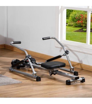 Máquina de Remo Hidráulico Plegable con 3 Niveles de Resistencia Monitor Digital y Pedal Antideslizante para Fitness en Casa Ace