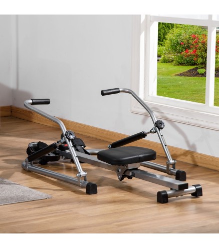 Máquina de Remo Hidráulico Plegable con 3 Niveles de Resistencia Monitor Digital y Pedal Antideslizante para Fitness en Casa Ace