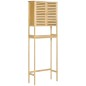 Mueble de Bambú sobre Inodoro Armario Alto para Lavadora con 2 Puertas 1 Balda Interior y 1 Estante de Almacenaje para Baño 60x2