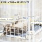 Valla Metálica para Mascotas Parque para Conejos Conejera con 16 Paneles Puerta con Pestillo y Escalera para Cobayas Gatos Cacho