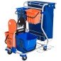 Carro de Limpieza con Bolsa de Basura Carro de Servicio con Doble Cubo de 18 Litros Escurridor de Prensa 2 Cubetas Auxiliares 93 Carro de Limpieza con Bolsa de Basura Carro de Servicio con Doble Cubo de 18 Litros Escurridor de Prensa 2 Cubetas Auxiliares 93