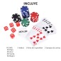 Maletín de Poker Profesional de Aluminio con 200 Fichas Juego Set de Poker Casino con 5 Dados 2 Barajas de Cartas y 1 Ficha de C