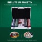 Maletín de Poker Profesional de Aluminio con 200 Fichas Juego Set de Poker Casino con 5 Dados 2 Barajas de Cartas y 1 Ficha de C