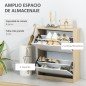 Armario de Zapatos Zapatero de Madera con 2 Puertas Abatibles 4 Estantes para 8 Pares 62,5x26x81 cm Blanco y Natural Armario de Zapatos Zapatero de Madera con 2 Puertas Abatibles 4 Estantes para 8 Pares 62,5x26x81 cm Blanco y Natural
