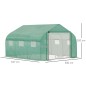 Invernadero de Túnel 3,5x3x2 m Invernadero de Jardín con Puerta y 6 Ventanas Enrollables de Polietileno PE 140 g/m² Metal Galvan Invernadero de Túnel 3,5x3x2 m Invernadero de Jardín con Puerta y 6 Ventanas Enrollables de Polietileno PE 140 g/m² Metal Galvan