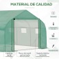 Invernadero de Túnel 3,5x3x2 m Invernadero de Jardín con Puerta y 6 Ventanas Enrollables de Polietileno PE 140 g/m² Metal Galvan