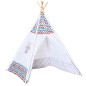 Tienda de Campaña para Niños de +3 Años Tipi Infantil de Madera Portátil con Ventana para Interiores y Exteriores 120x120x155 cm
