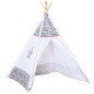 Tienda de Campaña para Niños de +3 Años Tipi Infantil de Madera Portátil con Ventana para Interiores y Exteriores 120x120x155 cm