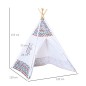 Tienda de Campaña para Niños de +3 Años Tipi Infantil de Madera Portátil con Ventana para Interiores y Exteriores 120x120x155 cm