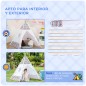 Tienda de Campaña para Niños de +3 Años Tipi Infantil de Madera Portátil con Ventana para Interiores y Exteriores 120x120x155 cm