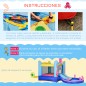 Castillo Inflable Infantil con Tobogán Cama de Salto Piscina Inflador y Bolsa de Transporte 360x175x180 cm Multicolor