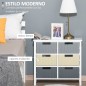 Cómoda de Madera con 6 Cajones Cajonera Auxiliar de Almacenaje con Patas Elevadas Estilo Moderno para Dormitorio Salón Baño 62x2