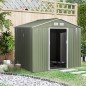 Cobertizo de Jardín 4,9 m² 277x195x192 cm con 2 Puertas Corredizas Base Refuerzo (Suelo NO Incluido) Verde Claro Cobertizo de Jardín 4,9 m² 277x195x192 cm con 2 Puertas Corredizas Base Refuerzo (Suelo NO Incluido) Verde Claro
