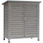 Armario para Terraza de Madera con 2 Estantes Interiores 2 puertas y Techo Inclinado para Exterior Terreza 87x46,5x96,5 cm Gris Armario para Terraza de Madera con 2 Estantes Interiores 2 puertas y Techo Inclinado para Exterior Terreza 87x46,5x96,5 cm Gris