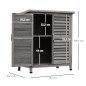 Armario para Terraza de Madera con 2 Estantes Interiores 2 puertas y Techo Inclinado para Exterior Terreza 87x46,5x96,5 cm Gris Armario para Terraza de Madera con 2 Estantes Interiores 2 puertas y Techo Inclinado para Exterior Terreza 87x46,5x96,5 cm Gris