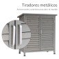 Armario para Terraza de Madera con 2 Estantes Interiores 2 puertas y Techo Inclinado para Exterior Terreza 87x46,5x96,5 cm Gris Armario para Terraza de Madera con 2 Estantes Interiores 2 puertas y Techo Inclinado para Exterior Terreza 87x46,5x96,5 cm Gris
