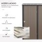 Caseta de Jardín Metálica 1,34 m² 161,5x94,5x196 cm con 1 Puerta y Cerradura para Almacenamiento de Herramientas Marrón