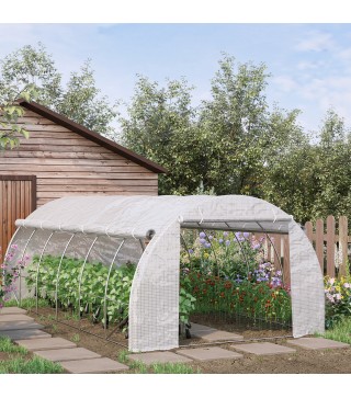Invernadero de Exterior 6x3x2 m Invernadero de Túnel con Puerta y 12 Ventanas de Malla Enrollables Invernadero de Huerto para Pa