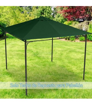 Techo de Repuesto para Cenador, 3x3 m, Cubierta de Repuesto con 8 Orificios de Drenaje, Ventilación y Protección UV, SOLO Toldo