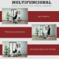 Máquina de Musculación Estación de Entrenamiento para Jalón al Pecho con Polea y Asiento Regulable para Entrenamiento en Gimnasi