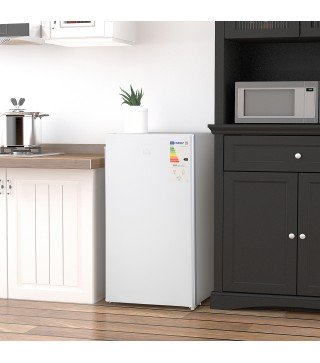 Mini Nevera Silenciosa 91L Clase E Frigorífico Pequeño Nevera Pequeña Bajo Encimera con Temperatura Regulable 5 Niveles