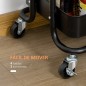 Carrito Auxiliar con Ruedas Carro de Almacenaje de 3 Niveles para Baño Cocina Dormitorio Oficina 46x34,5x76,5 cm Negro