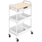 Carrito de Cocina con Ruedas Carro de Almacenamiento con Cajón Extraíble 2 Cestas y Frenos para Baño Salón Dormitorio 43,9x30,5x
