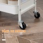 Carrito de Cocina con Ruedas Carro de Almacenamiento con Cajón Extraíble 2 Cestas y Frenos para Baño Salón Dormitorio 43,9x30,5x